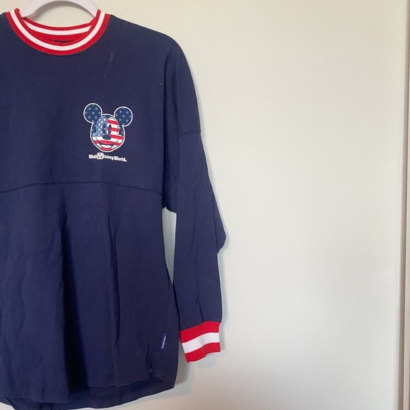 Walt Disney World Mickey Mouse Flag July 4th Spirit Jersey Red White Blue Sz XS - Picture 5 of 12
